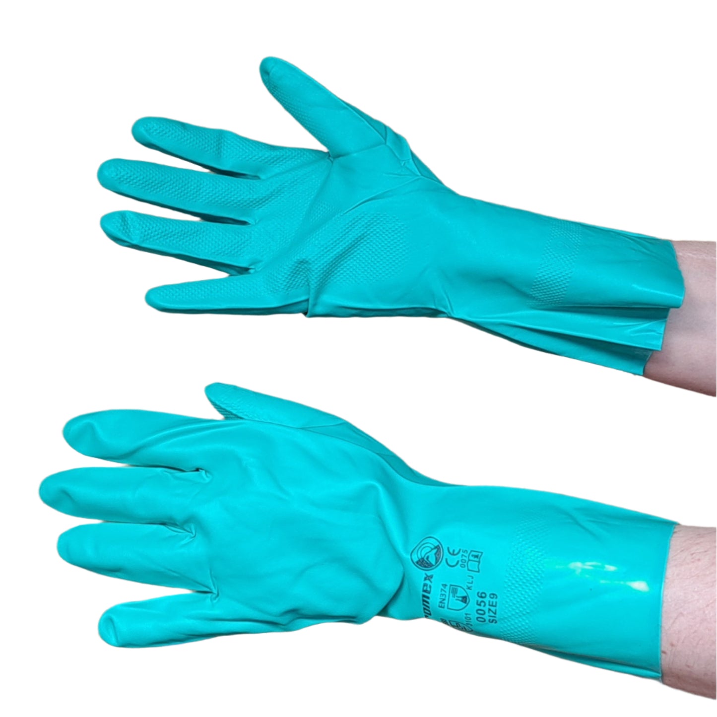 GLOVES GREEN NITRILE, CHEMICAL - 100MM