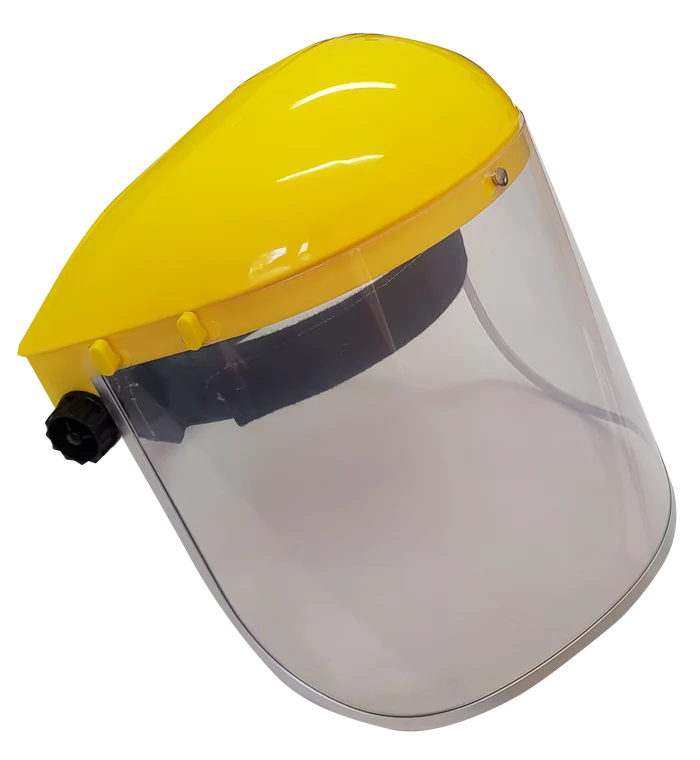 FACE SHIELD - YELLOW COMPLETE (CLEAR VISOR)