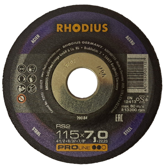 RHODIUS GRN DISC 115 X 7.0 X 22.23 RS2M