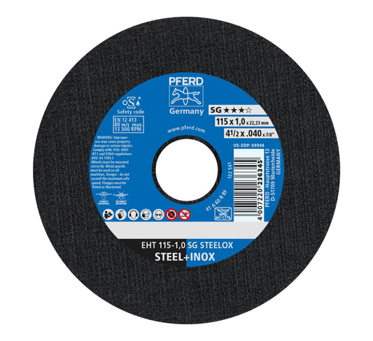 PFERD STAINLESS CUT  EHT 115 - 1  A 60   (SG-INOX)