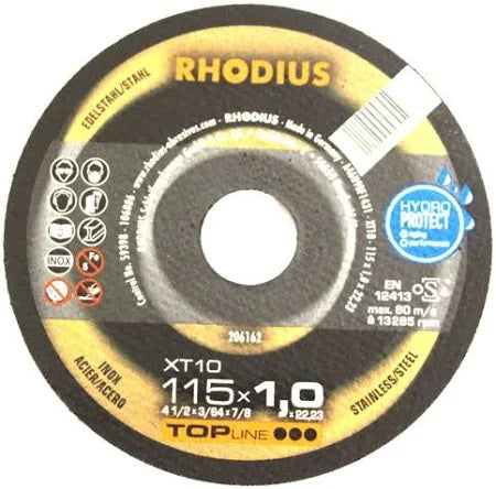 RHODIUS CUT DISC 115 X 1.0 X 22.23  XT10