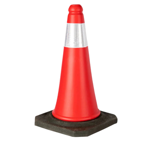 ROAD CONE 500MM - WITH REFLECTIVE STRIP